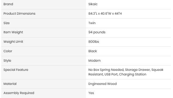 SIKAIC LED Bed Frame - Bedroom Furniture with MDF Board Bookcase Headboard, 4 Storage Drawers, USB Port, Type-C Charging Station, Black LED Light Platform Bed SIKAIC LED Bed Frame - Bedroom Furniture with MDF Board Bookcase Headboard, 4 Storage Drawers, USB Port, Type-C Charging Station, Black LED Light Platform Bed