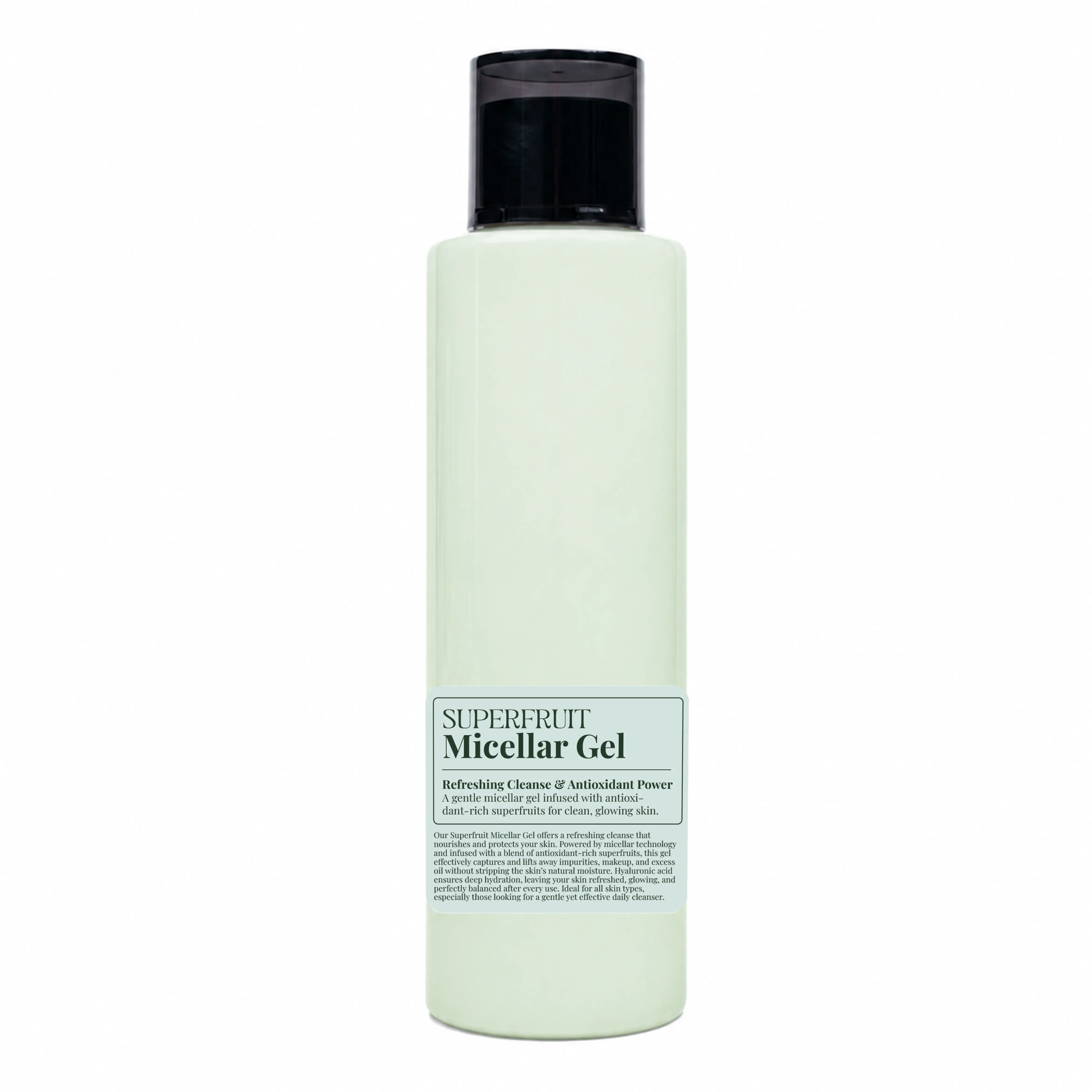 Superfruit Micellar Gel 200 ml Bottle - Lightweight Cleansing Skincare for Daily Facial Care with Hyaluronic Acid