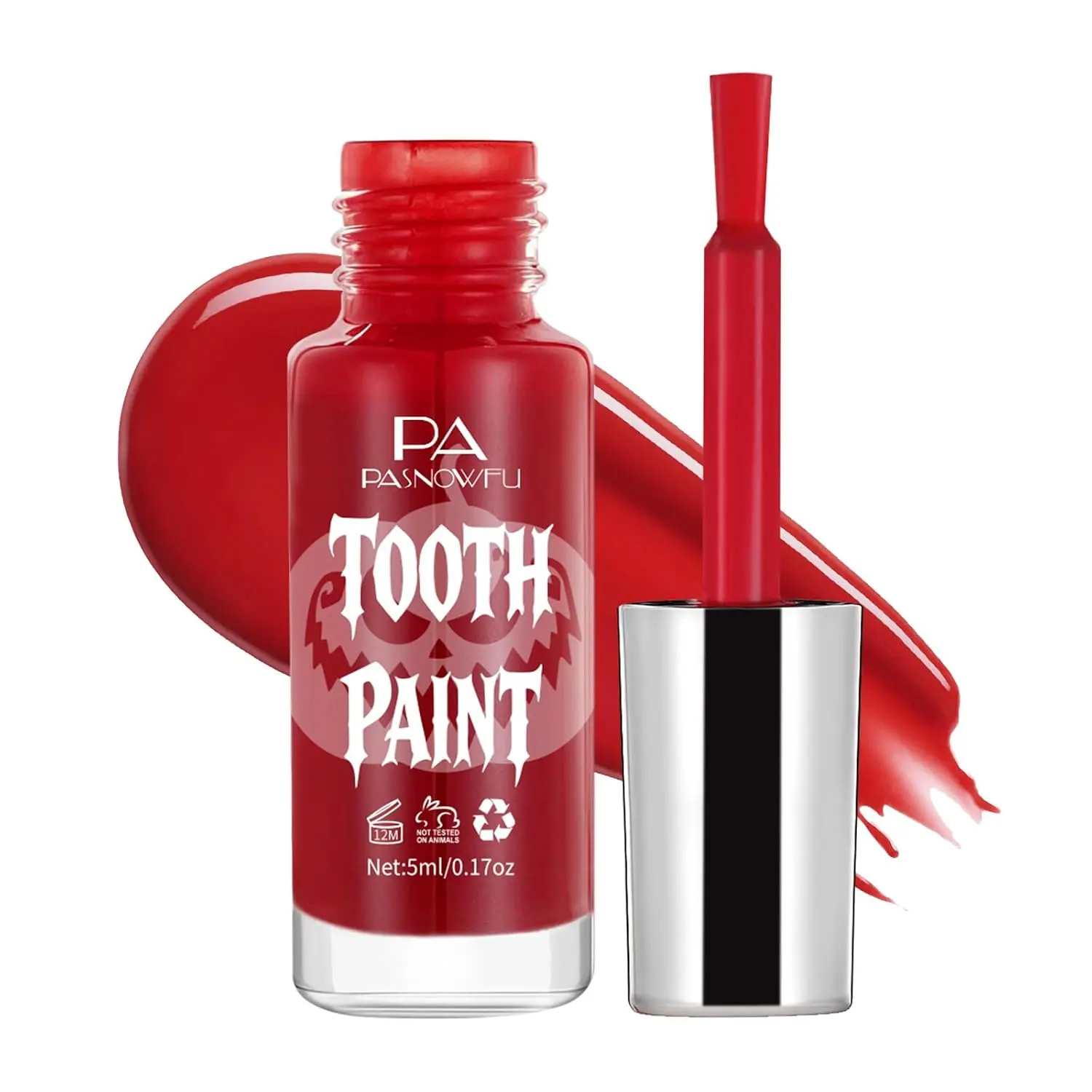 Blood Red Tooth Paint - Realistic SFX Makeup for Creepy, Vampire Looks, Durable, Teeth Paint Non-Toxic, Effortless Application for Halloween SFX Makeup,Theatre Performances, Costume Parties.