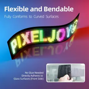 DAYBETTER Flexible LED Matrix Panel: Bluetooth-Controlled Programmable Display for Cars/Shops/Bars/Parties/Festivals | High Brightness | USB Charging Device Needed (Not Included)