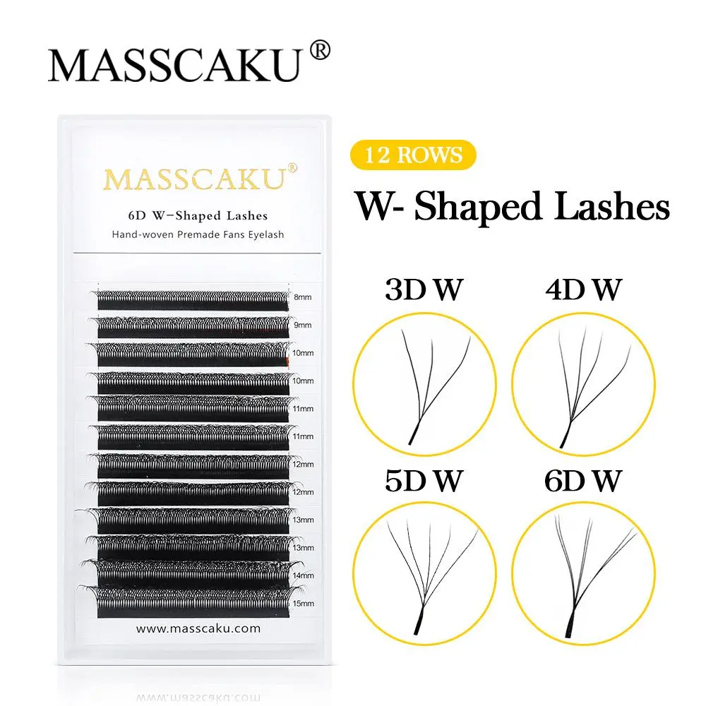 MASSCAKU 5D6DW-Shaped False eyelashes Naturally curl Eyelash extension3 Tip C/D Curl High Quality Idividual Lash 2026 New