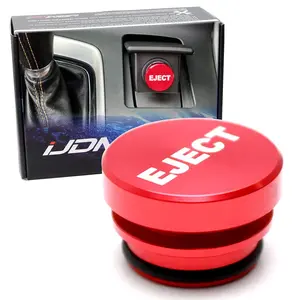 iJDMTOY Sports Red Billet Aluminum Eject Decoration Cover for Cigarette Lighter Plug Socket, Cool Replacement Universal Fit Car SUV Truck RV