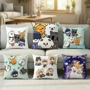 TXT TOMORROW X TOGETHER cartoon lovely Pillow Case new style printing Pillowcase Anti-dustmite Invisible zipper silky short plush Sofa cushion cover polyester microfiber queen king bed home