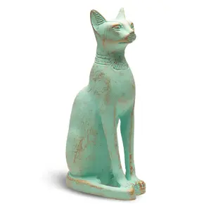 Egyptian Bastet Cat Statue Patina - Made in Egypt