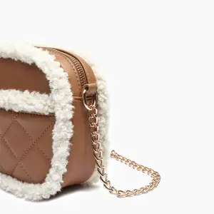 Vegan Sherpa Crossbody Bag