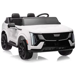 24V Licensed Cadillac Kids Ride On Car, 2-Seater Electric Vehicle w/ Remote, Music, LED, Shock Absorbers & Seatbelts