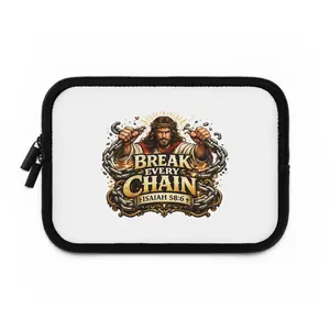 Break Every Chain Laptop Sleeve — Inspirational Christian Isaiah 58:6 Bible Verse Sleeve