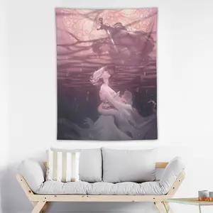 Mystical Moth & Knight Wall Tapestry, Rachel Gillig Book Cover Art Hanging, Fantasy Dark Academia Room Decor, Enchanted Moth Queen Poster, Ethereal Gothic Wall Art, Gift for Bookstagrammers, Home Library Decoration