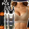 2/4/6/12Pcs Women's Push Up Bras - Seamless Built-In Padded Bralettes, Wide Straps, Fixed Cups, Side Breast Coverage, Ultra-Soft Support, Breathable No Underwire Casual Bralettes for Everyday Wear elegant plain style, Soft, comfy, la calabaza halloween