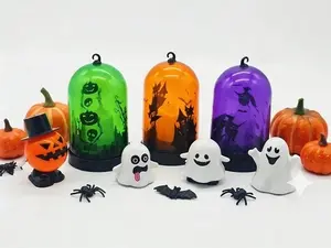 Halloween Magic!  3D Cloak Glass Lanterns with LED Candles - Spooky Home Decor Must-Have!