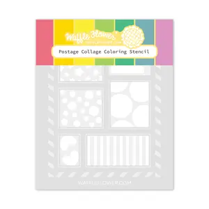Postage Collage Coloring Stencil Postage Collage Coloring Stencil
