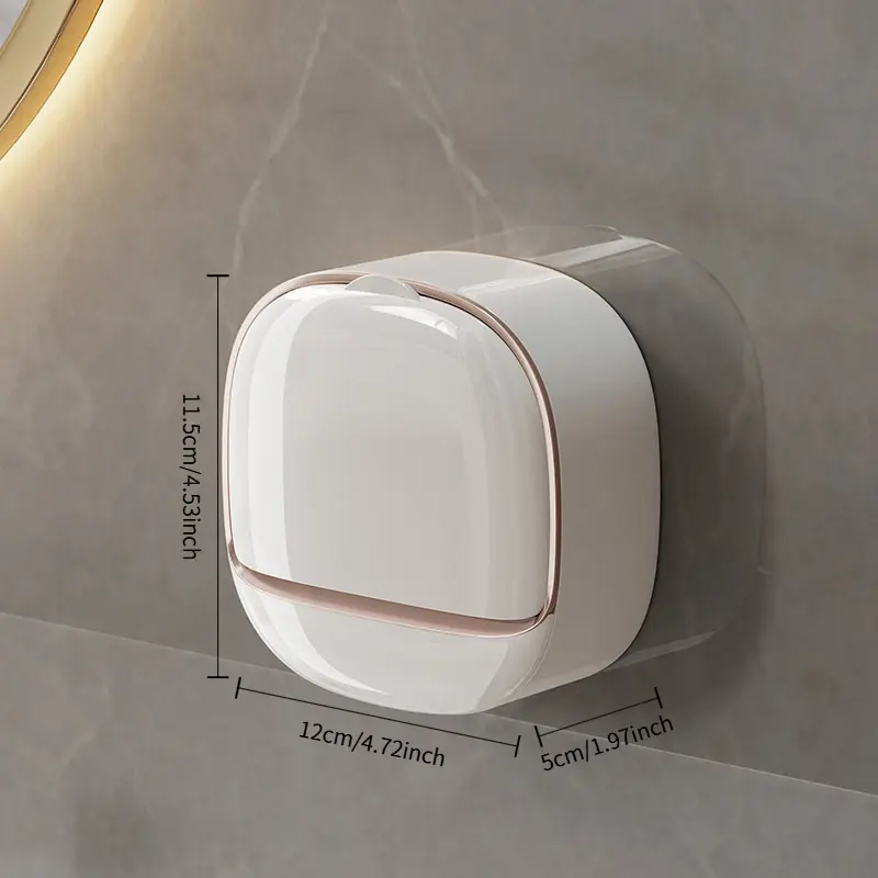 Easy-Install Wall-Mounted Soap Dish - No Drilling Required, Soap Bar Holder for Laundry & Bathroom Elegance Installation Green
