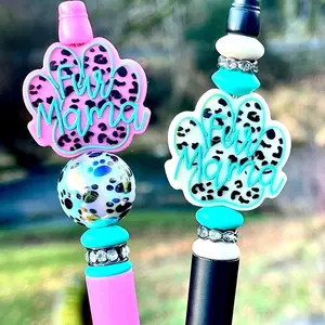Fur Mama Silicone Focal Beads | Dog Beading & Crafting | Colorful Pets Cats Beaded Pen