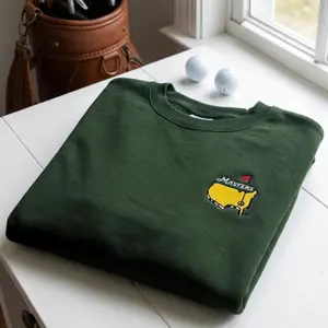 Masters Golf Tournament Fan Sweatshirt -  Crewneck with Embroidered Augusta National Course Map - Perfect Gift for Golfers, Fathers, or Any Fan of The Masters - Comfortable & Stylish, Easy Care, Machine Wash Safe, Simple Look, Easy to Match