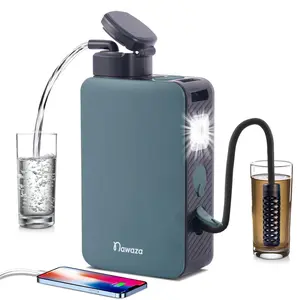 Portable Compact Electric Water Filter with 0.01 Micron Dual-Filtration System, Green, Ideal for Hiking, Camping, Travel, Home & Bathroom Supplies