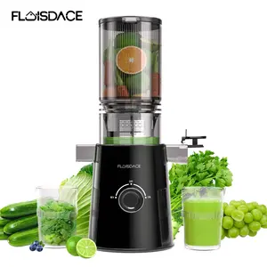 Juicer, slow-speed mixing type juicer, equipped with a 5/6.5-inch feed port, capable of extracting whole fruits and vegetables. Made of stainless steel. The slow-speed mixing type juicer is easy to clean and has a purity of 99.6%.
