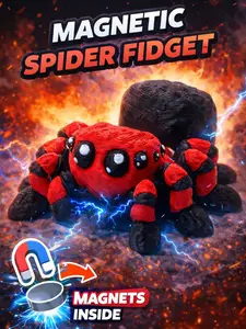 Articulated Magnetic Spider – 3D Printed Desk Companion & Refrigerator Decor