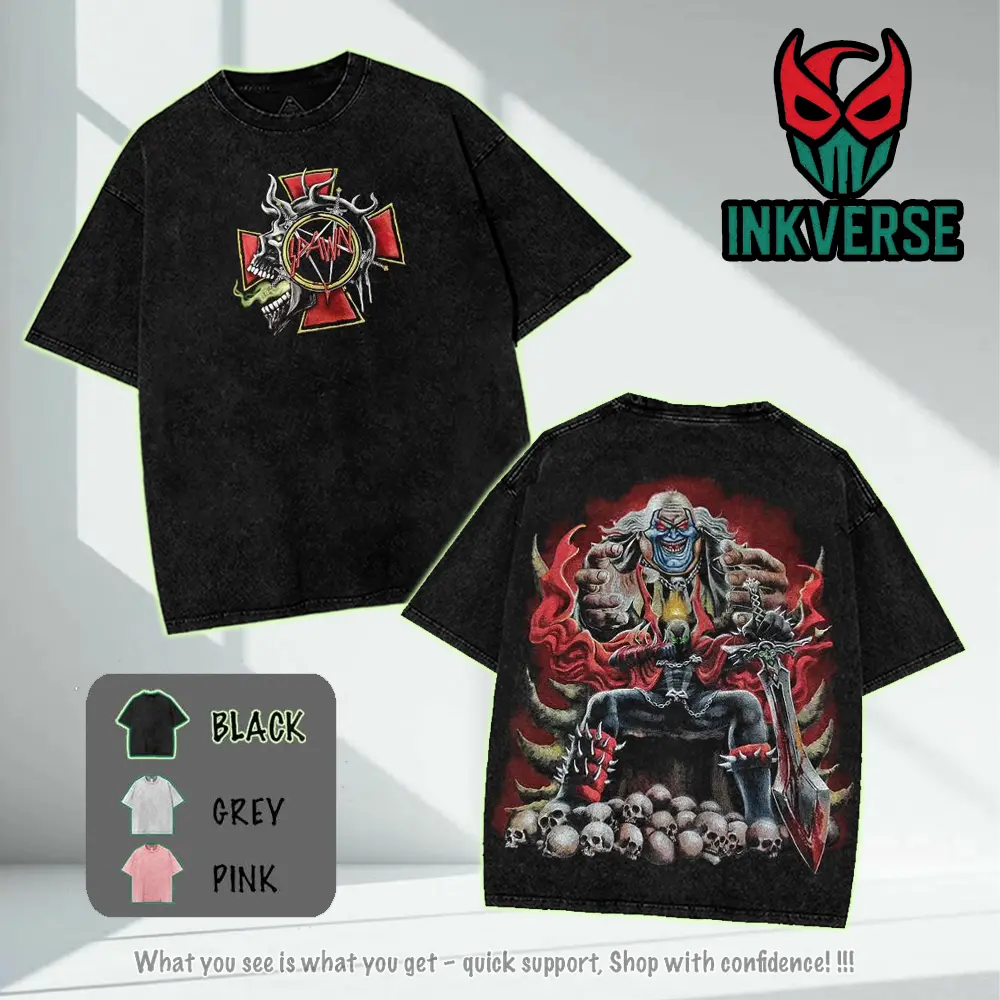 Spawn V4 Washed Heavyweight Streetwear Tee with Comic Hero Double Side Print, Superhero Inspired Graphic Top, Cool Men's Daily Fit, Gift for Comic Book Fans,
