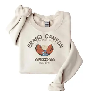 Grand Canyon National Park Custom Embroidered Sweatshirt- Cotton Crewneck, Polyester, Unisex, Fitted, Winter Gift Jersey Menswear Hoodie Loose