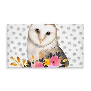 360 stand Rectangular Outdoor Tablecloth - 58x102 in Large Gray Nature-Inspired Floral-Owl Print Patio Decor, Furniture Accessory for Outdoor Tables