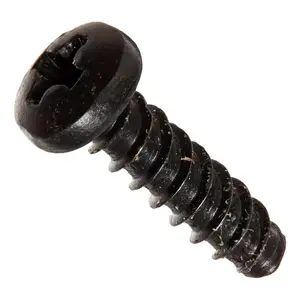 Steel Thread Rolling Screw for Plastic, Black Oxide Finish, Pan Head Star Drive, #4-20 Thread Size, 1/2" Length (Pack of 100)