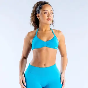 (with logo) DFYNE Impact Strappy Bra Shockproof Workout Top Quick-Dry Compression Fitness Set