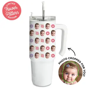 Personalized Flower Pattern Large Tumbler