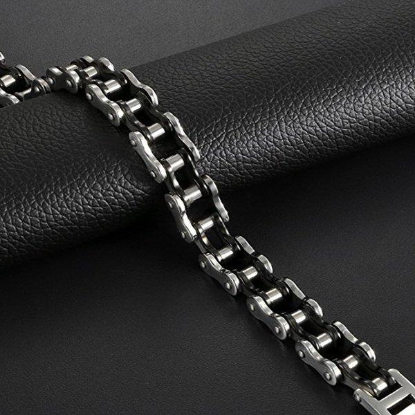 Mens Bikers Bracelet Stainless Steel Motorcycle Bike Chain Bracelets 8.4 Inch
