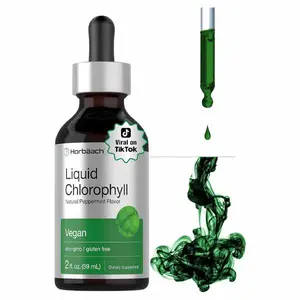 Horbäach Liquid Chlorophyll Drops | 2 oz | Vegan, Non-GMO, and Gluten Free Formula | Natural Peppermint Flavor