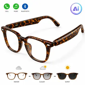 VUB Stylish Smart Translation Glasses, Exclusive Tortoiseshell Frame, Adaptive Photochromic Lenses, Bluetooth Music & Calls, Blue Light Protection