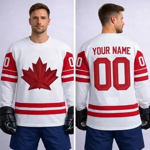 Custom Canada Hockey Jersey, Personalized Name & Number Ice Hockey Jersey, Canada Hockey Fan Jersey, Custom Team Hockey Shirt, Gift for Hockey Lovers