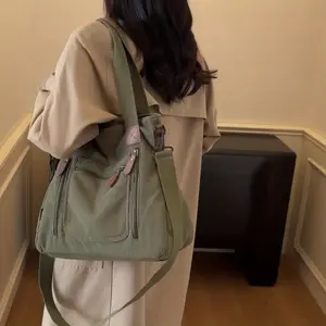 Vintage Workwear Style Large Capacity Women's Handbag, Corduroy Material, Multi-Pocket, Adjustable Strap, Shoulder/crossbody, Daily Use, Travel