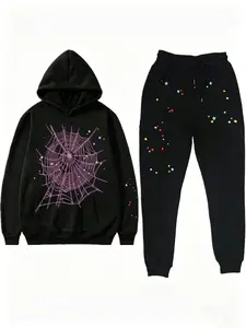 2-piece set Nevermind the Spider, Here's the Slime - Unisex Hoodie Print Short Fashion Menswear Sweaters Tops Sweatshirts Outfit Jeans