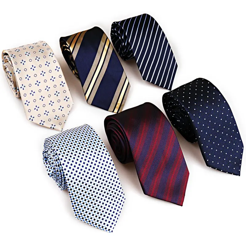 Men's Classic Striped & Polka Dot & Plaid Pattern Tie Set, 6 Counts 2024 New Style Business Formal Occasions Necktie, Fashion Accessories for Men