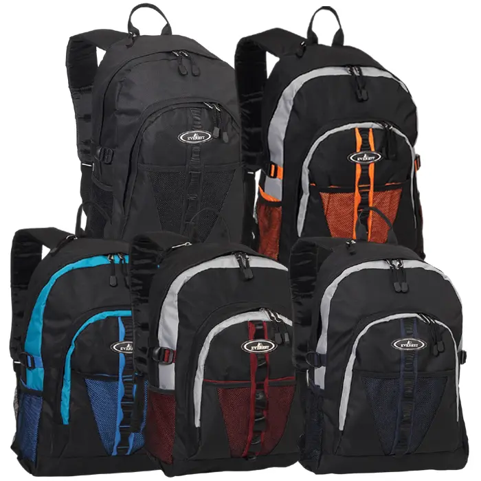 212 MAIN Everest 3045W-RB 19 in. 3-Tone Functional Backpack - Casual Travel, Stylish Daypack, School Use, Dual Pockets, Vertical Strap, Dual Mesh Pockets, Extra Space