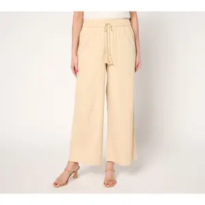 Studio Park x Terri Conn Petite Lyocell Wide Leg Pants Sandstone