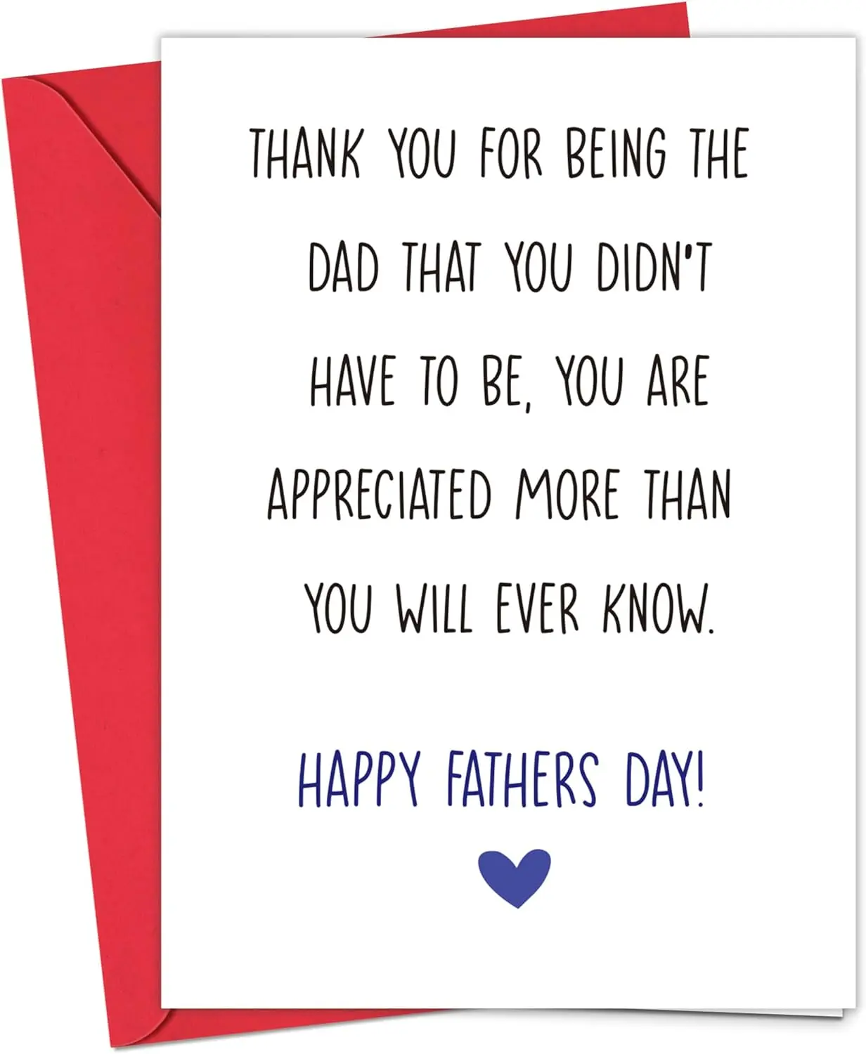 Step Dad Fathers Day Card - 5x7 In Happy Fathers Day Card for Dad, Father's Day Cards for Stepdad, Stepfather or Bonus Father, Father's Gifts Greeting Cards from Son and Daughter Brand: HiFulerr | Gift Card with Envelope