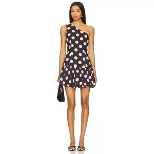 SNDYS x REVOLVE Briella One Shoulder Mini Dress in Polka Dot