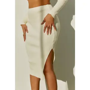 Timeless Love High Waist Midi Skirt - Cream