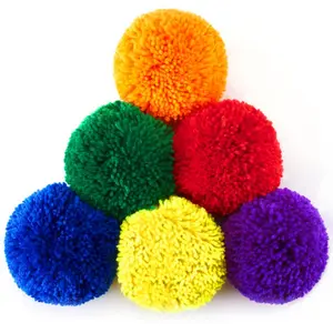 6-Pack Soft Fleece Balls Large 5-inch Dodgeball Playground Balls, Rainbow Pack Size for Dodge Ball, Handball, Camps and Schools
