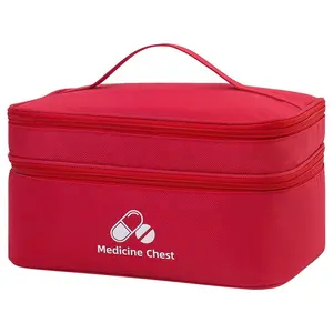 Outdoor First Aid Kit Large Capacity Home Medicine Box Dual Layer Classification Storage Drug Organizer Travel Portable Medication Bag