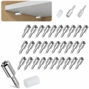 40Pcs Self-tapping Screws for Cabinet Laminate Support Components, New Anti-slip Sleeve Shelf Mounting Nails, Suitable for Shelf Mounting, Furniture Bookshelf Shelf Cabinet Wardrobe Shelf Support Mounting Nails