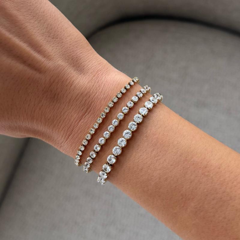 EVRY JEWELS Gold or Silver Plated Women's Tennis Bracelets EVRY JEWELS Gold or Silver Plated Women's Tennis Bracelets
