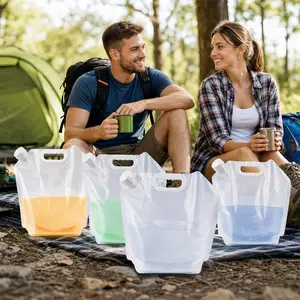 4 pcs Outdoor Portable Folding Water Bag - Portable Lightweight Water Storagefor Camping, Hiking, Emergency Prep Easy-Pour Spouts & Hydration Essentials summerwins