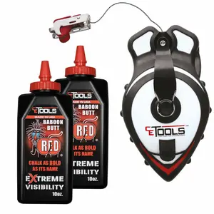 CE TOOLS COMBO with your favorite chalk (2 bottles) 10oz Baboon Butt Red and (01) SnapBack Chalk Line Releasable Tip.