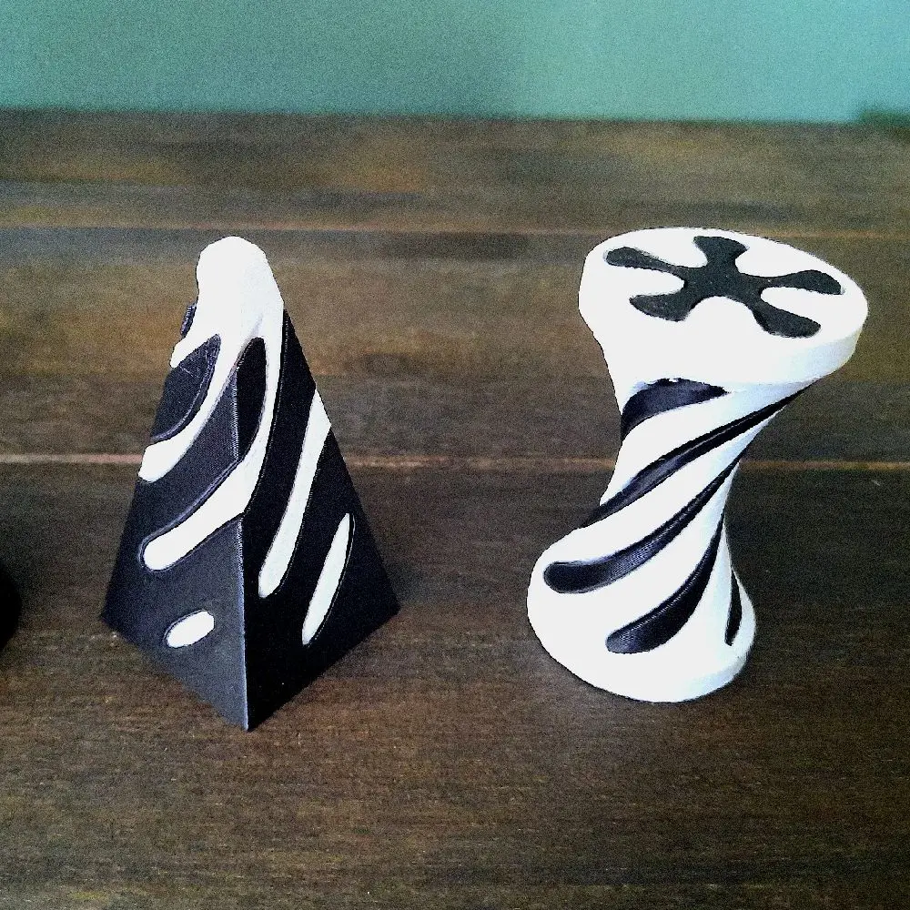 3pack Spiral Cone Fidget Toy Pyramid Cylinder Passthrough Sculpture 3D Printed Impossible Vortex Art High-Quality Materials Comfort Grip Versatile Display Options