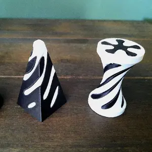 3pack Spiral Cone Fidget Toy Pyramid Cylinder Passthrough Sculpture 3D Printed Impossible Vortex Art High-Quality Materials Comfort Grip Versatile Display Options