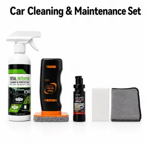 3-Pack Car Restoration Kit - Automotive Headlight Polishing Cream, Interior Stain Remover, Glass Cleaner for Car Washing & Maintenance