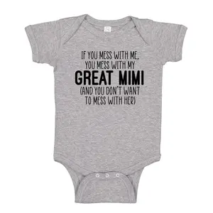 Mess With Me You Mess With My Great Mimi Baby Bodysuit Infant One Piece Toddler TShirt, Protective Great Mimi Shirt, Grandson, Granddaughter