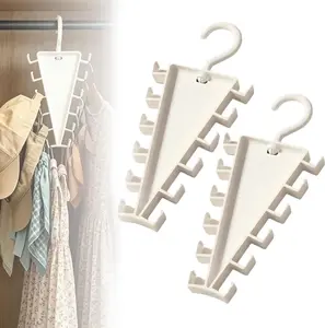 Closet Chaos? Gone. This V-Hanger Doubles Your Storage Space!12 Hooks + 360° Spin = No More Digging For Your Stuff! Sturdy Enough For All Your Stuff — No More Slipping Hats or Broken Hangers!